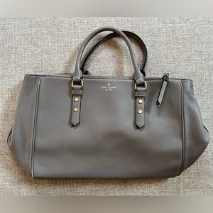 Kate Spade Grey Leather Purse (Gold Hardware)
